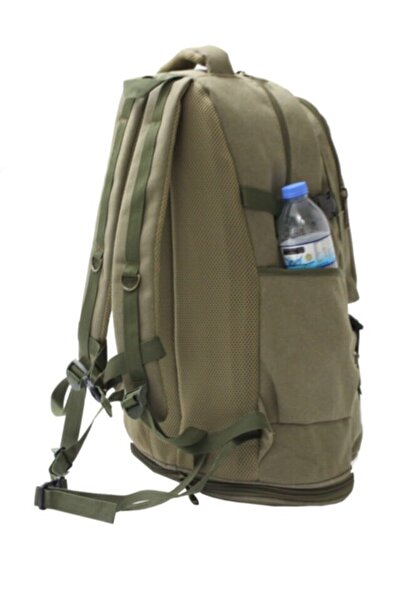 ESCAPE Outdoor Kanvas Kumaş Körüklü Büyük Boy Dağcı Sırt Çantası Bej 508