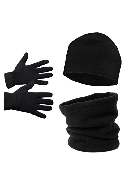 Vemod Men's Fleece Beanie, Neck Collar and Fleece Gloves - Set of 3