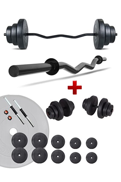 ECG Spor Z Bar Dambıl Seti Ve Fitness Ağırlık Seti 65 Kg