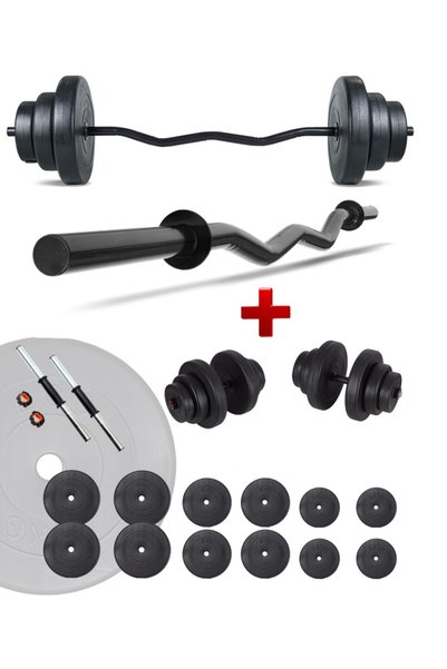 ECG Spor Z Bar Dambıl Seti Ve Fitness Ağırlık Seti 75 Kg