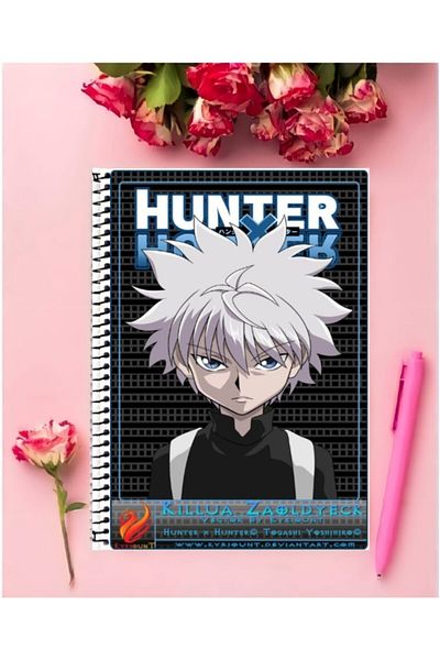 FBN STORE Hunter X Hunter Notebook 1 Piece Special Design A4 Size 21*29 Cm Wirebound Checkered Notebook