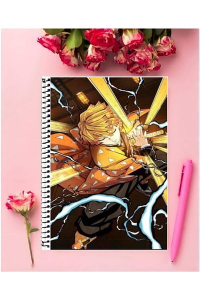 animeandyourworld Zenitsu Agatsuma 1 Piece Special Design A4 Size 21*29 Cm Wired Lined Notebook