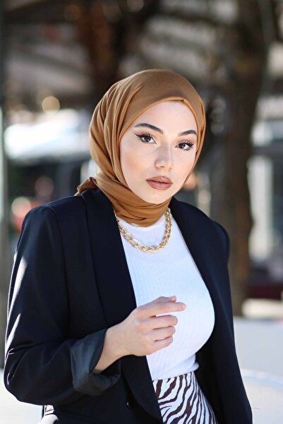 Organic Hijab Χτενισμένο Βαμβακερό Σάλι Hijap Model-tan