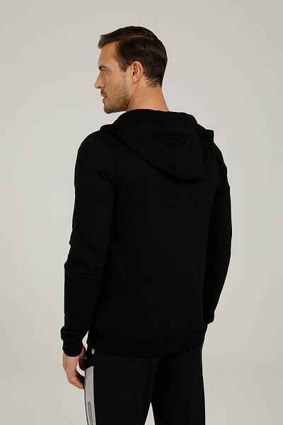 Kinetix Sn87 Μαύρο φούτερ με κουκούλα Basic - Full Zip 2fx