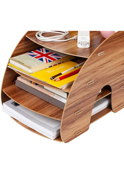 Aldebaran Reklam A4 Document Rack Desktop Organizer File Organizer Desktop Wooden Organizer