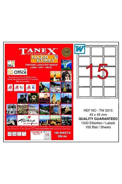 Tanex Αυτοκόλλητο λέιζερ 100 Yp 45x45 mm Laser-copy-inkjet Tw-2015