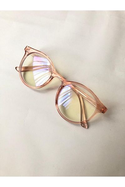 LOOKUP Unisex Blue Block Pink Color Frame Transparent Glass Blue Light Protection Reading Glasses