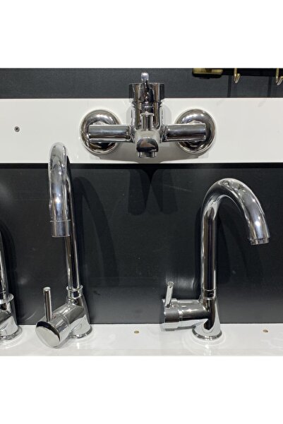 Sedef 3’lü Batarya Takımı Lavabo Banyo Musluğu