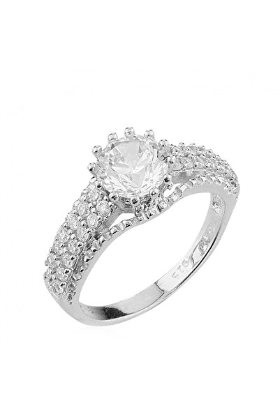 Altın Sepeti Gümüş Zirkon Taşlı Yüzük