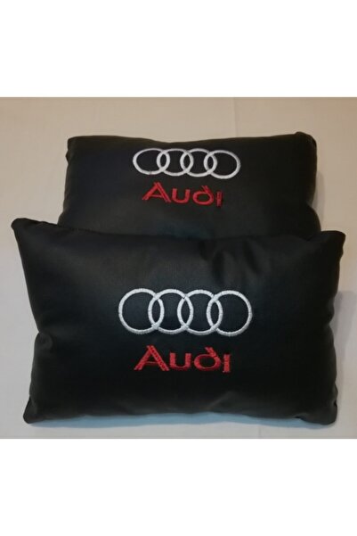 Audi Logolu Özel Nakışlı Deri 2 Li Boyun Yastık Takımı