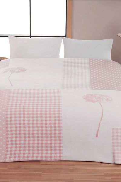 Dinarsu Double Cotton Double Sided Blanket 200X220 Rita Pink