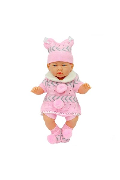 GALTOYS Azra Newborn Pembe Grı Trıko Elbıselı-3 Glt1127-a