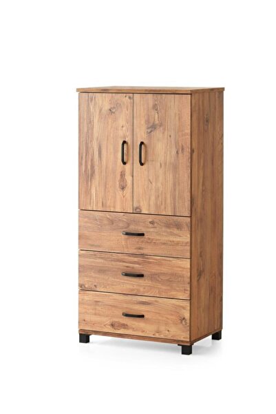 Erezogulları Mobilya Çok Amaçlı Dolaplı Şifonyer 3 Çekmeceli Kapaklı 60x44x127cm