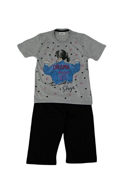 İki Yıldız Devojčin konobarski set kratkih rukava Capri pidžama 12849 Bgl-st0...