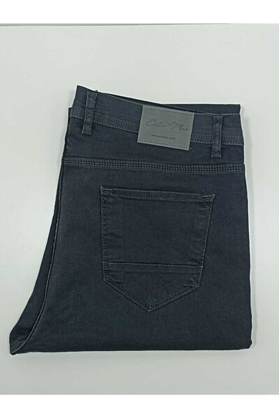 SMZ بنطال جينز رجالي من الليكرا مقاس كبير بخصر عادي وأرجل مستقيمة