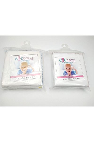 Ekebaby Combed Cotton Baby Wipes 10 Pieces Size 28x28 Cm Colorful Edge Embroidered