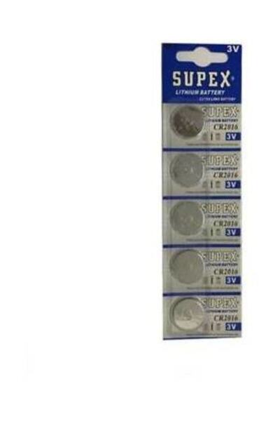 Supex Cr2016 3v Kumanda Alarm Elcik Pili 5'li Blister