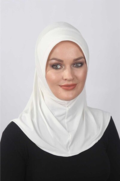 Moda Çizgi Takmatik Hazır Şal-beyaz