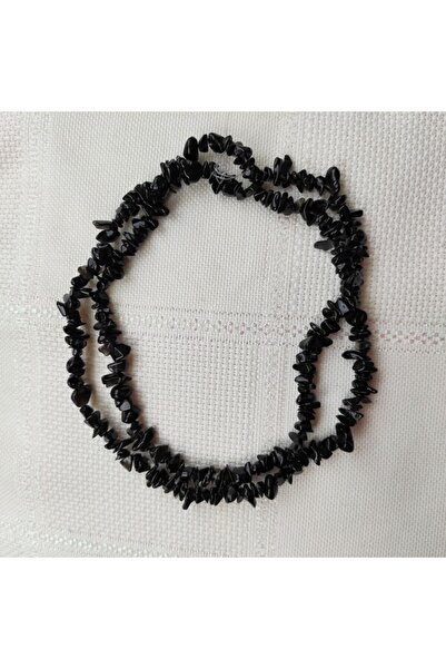 ByKolyeucum حجر سبج أسود مكسور سلسلة حجر طبيعي (80 سم) - Klckr0005