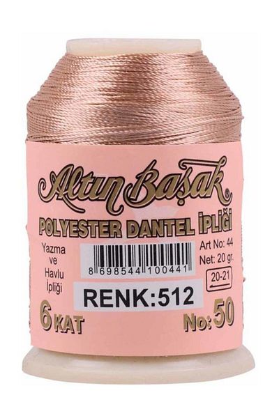 Altınbaşak Polyester Lace Thread 20 Gr Needle Embroidery Thread 512 (peach)