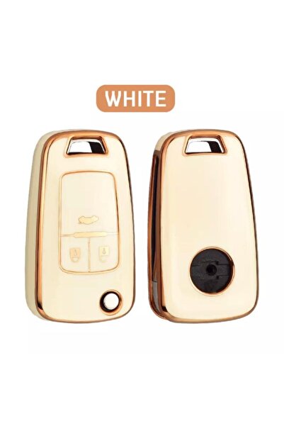 AYZ GARAGE Husă pentru chei Chevrolet-opel Tpu Material cremă (3 chei)