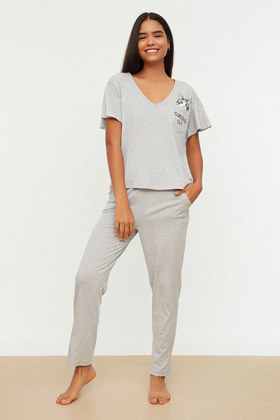 Trendyol Collection Pyjama - Grau - Unifarben