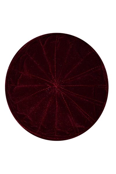 şahinbak Burgundy Velvet Skullcap,Burgundy Skullcap,Molded Skullcap,Takke,Fes,Cami,Cübbe,Swing F001