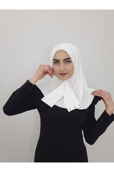 R&S modibone وشاح جاهز مزود بمشبك وشال Hijap Ecru Color