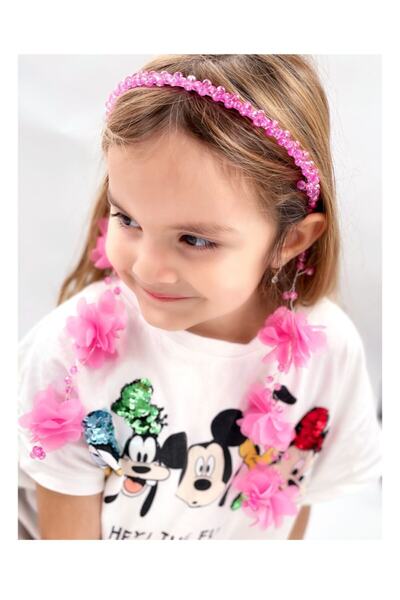 Queen Nelly Cristal de lux, piatră, roz închis, perle, pandantiv, coroană met...