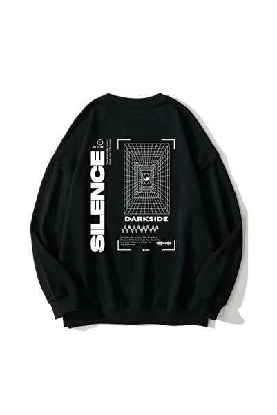 Deocept Hanorac negru unisex oversize Silence