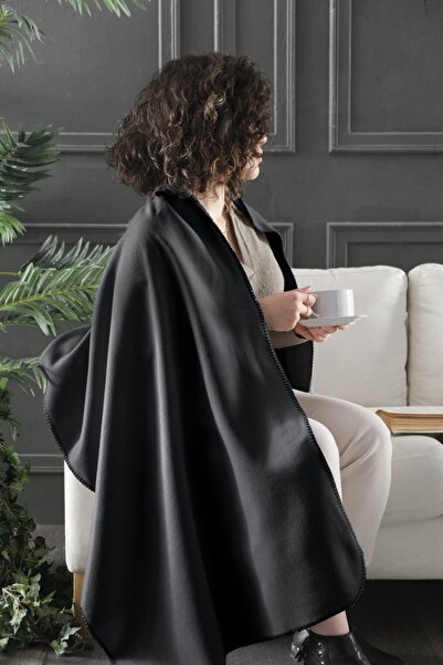 Denizli Concept Bloom Polar Shoulder Shawl Black 70x170 Cm