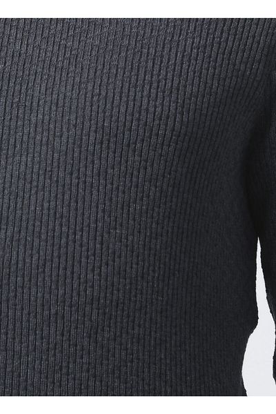 Fabrika Benjamin-f Crew Neck Basic Jacquard Anthracite Melange Men's Sweater