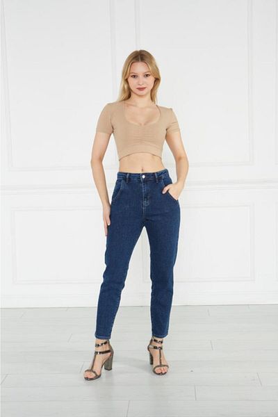 Bella denim Pantaloni de damă Blue Mom Balloon Jean