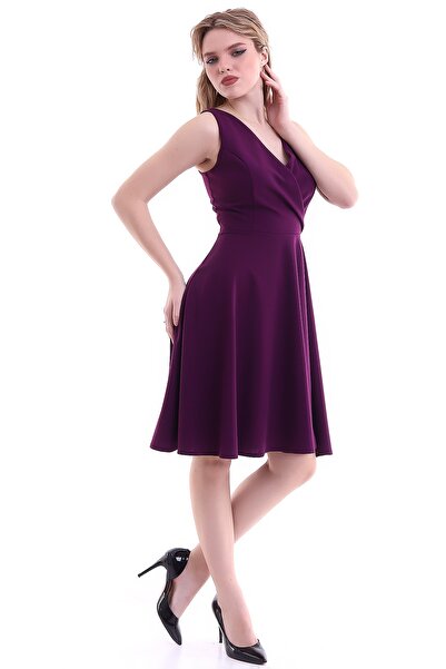 Fasmia Rochie cu guler dublu prune