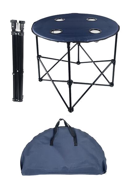 Binbirreyon Katlanabilir Kamp Masası Çantalı Bahçe 4 Kişilik Mavi Ha127