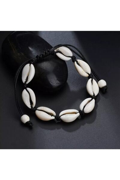 platin hediyelik Women's Seashell Bracelet Black