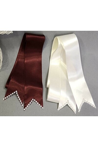 Genel Markalar Kırmızı Beyaz Incili Takı Kurdelesi Gelin Damat Düğün Kına Gec...