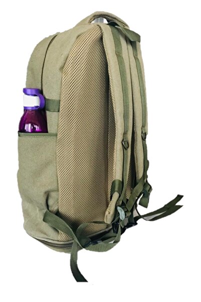 ESCAPE Outdoor Kanvas Kumaş Körüklü Büyük Boy Dağcı Sırt Çantası Haki 508