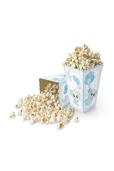 Kazanabil 8 Pack Elephant Themed Popcorn Box Blue