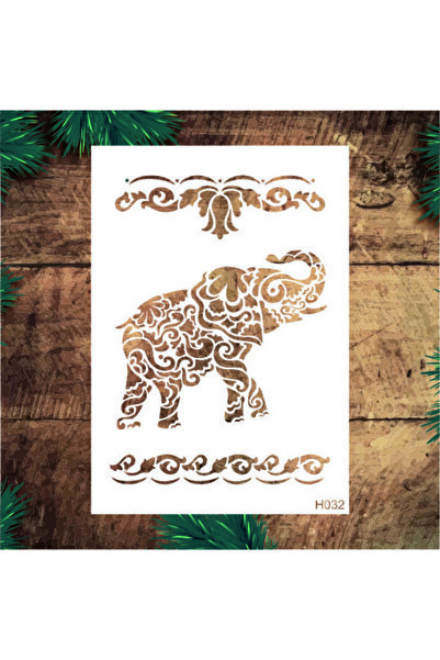 STENCİLTASARIM Stencil Tasarım H032 Fil - Dekoratif Duvar, Fayans Ve Eşya Boy...