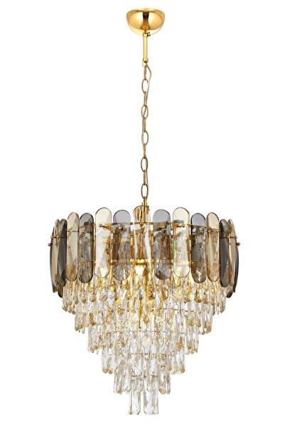 Avonni Avonnı Av-60364-s55 Sarı Kaplama Modern Avize E14 Metal Kristal 60cm