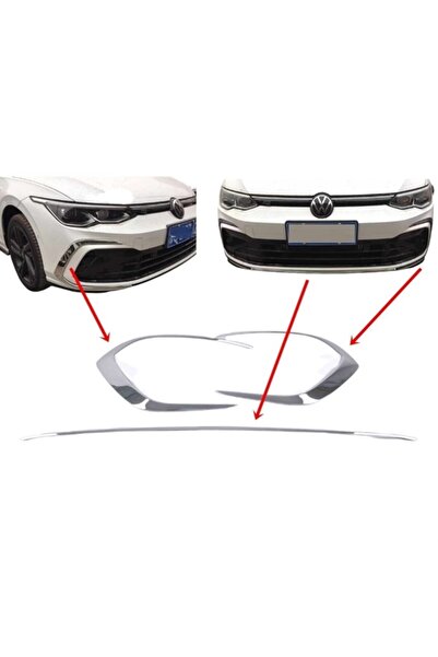 Point Vw Golf 8 Uyumlu Ön Tampon Çerçevesi Nikelajı 2020 Sonrası 3 Prç P.çelik