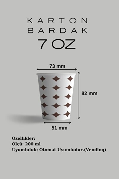 Karton Bardak 7 Oz Adet:100