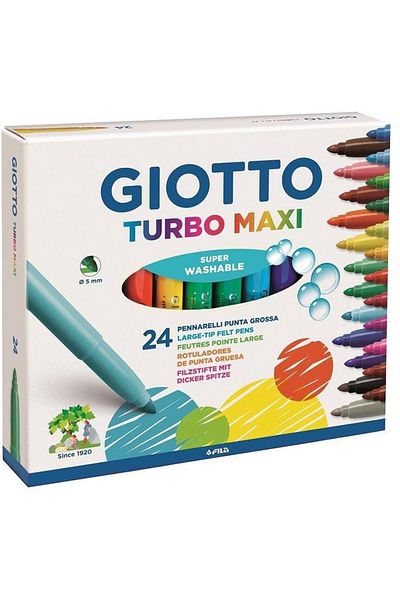 Giotto Brand: 455000   Turbo Maxi 24 Color Felt Pen Category: Dry Crayons