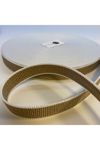 Globe 2,0 Cm Bej-beyaz Kolon - Şerit - Dar Dokuma - Panjur Ipi - 5,5 Mt.