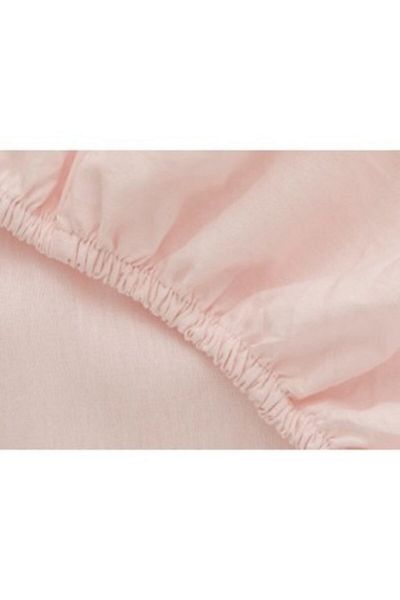 mer-tim ezberbozan ev tekstili Mer-tim Cotton Ranforce Single 100x200x25 Elastic Sheet Set - Powder Pink