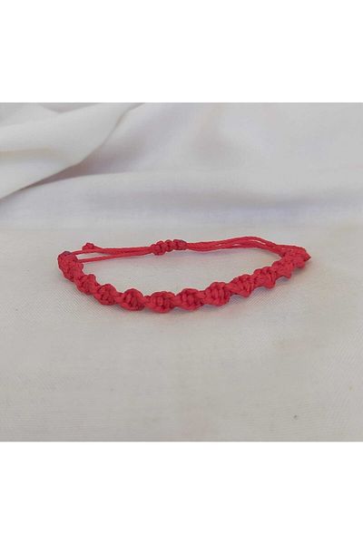 Eva Takı Red Twisted Friend Bracelet - Friendship Macrame Bracelet