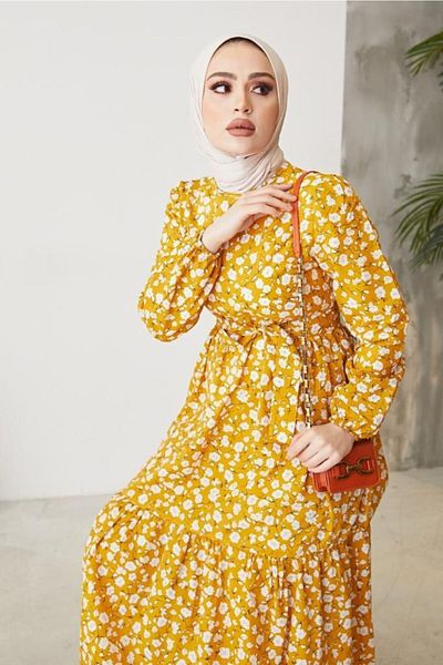 benguen Yellow 400 Daisy Patterned Dress