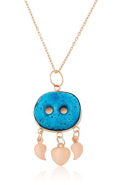 Nev Tasarım Women's Rose Plated Silver Syriac Necklace