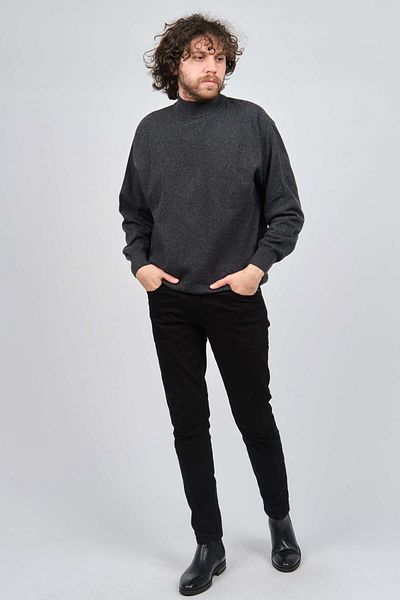 IDA Pulover pentru bărbați din lână de miel Half Fisherman 0593161 Antracit